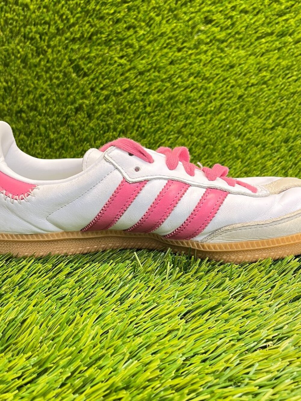 Adidas Samba OG Womens Size 9 White Pink Athletic Leather Walking Shoes Sneakers - Picture 4 of 10